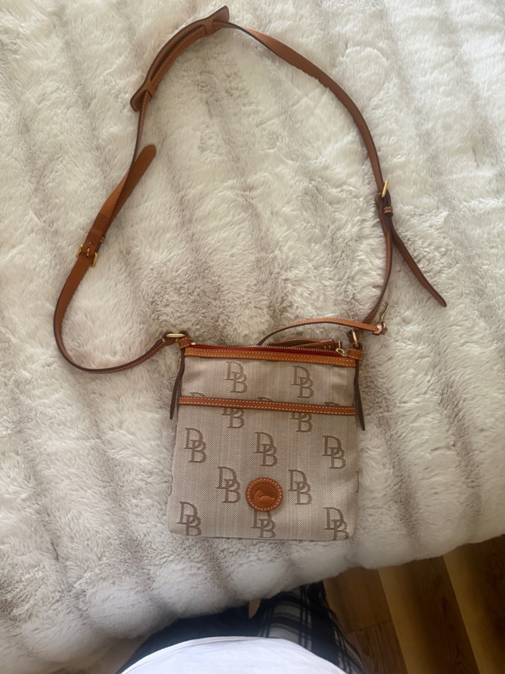 Dooney & Bourke Tan Logo Crossbody Bag